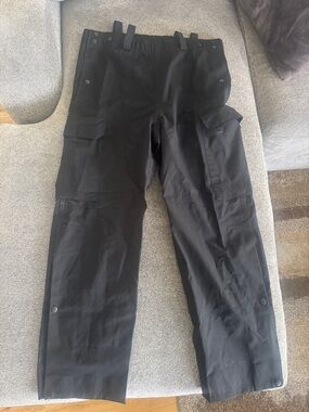 Men's Black Cargo Rain Duty Pants with Utility Pockets